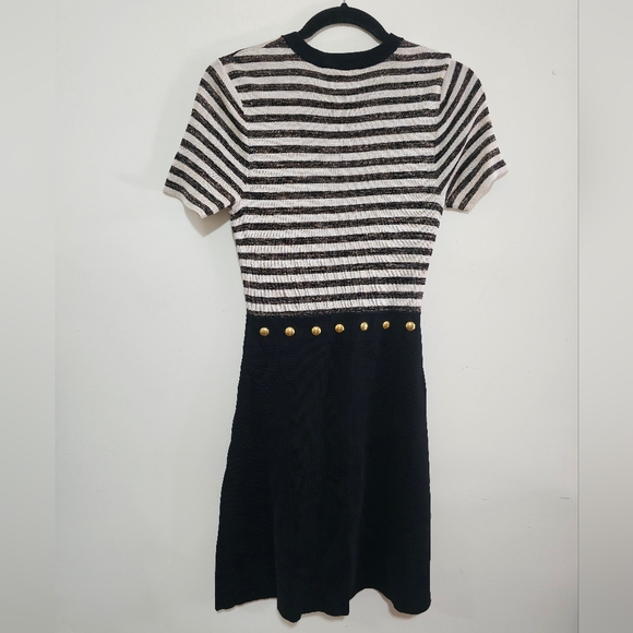 Sandro Redlake Stripe Short Sleeve Dress Women's Size XS - Picture 7 of 10
